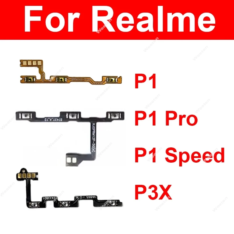 Power Volume Flex For Realme P1 Pro P1 Speed P3X Power Volume Flex Cable Side Switch Volume Button Power Key Flex Ribbon Repair