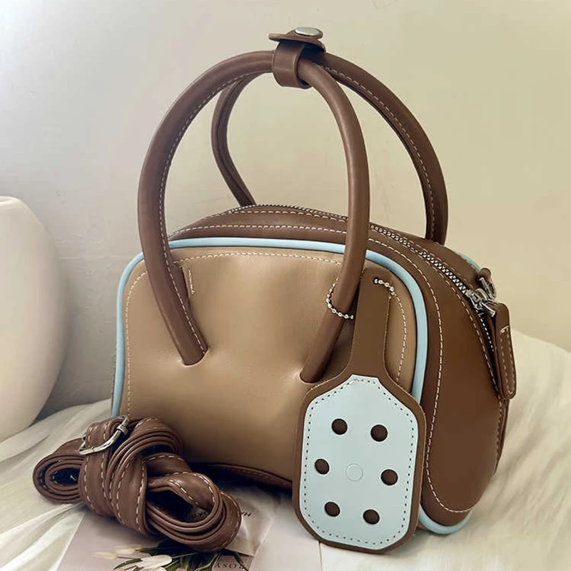 

Korean Fashion Splicing Color Design Handbag For Women New Creative PU Crossbody Bag Lady Commuter Single Shoulder Underarm Bag