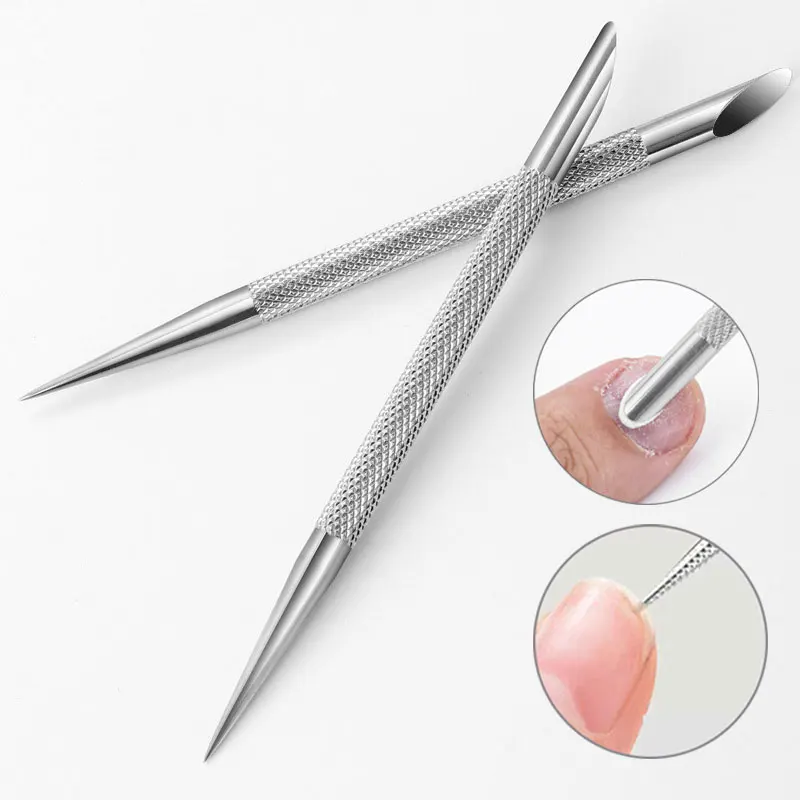 

Nail Double-ended Use Stainless Steel Circle Beveled Head Cuticle Pusher Dead Skin Remover Manicure Sticks Tool Nail Art Tools
