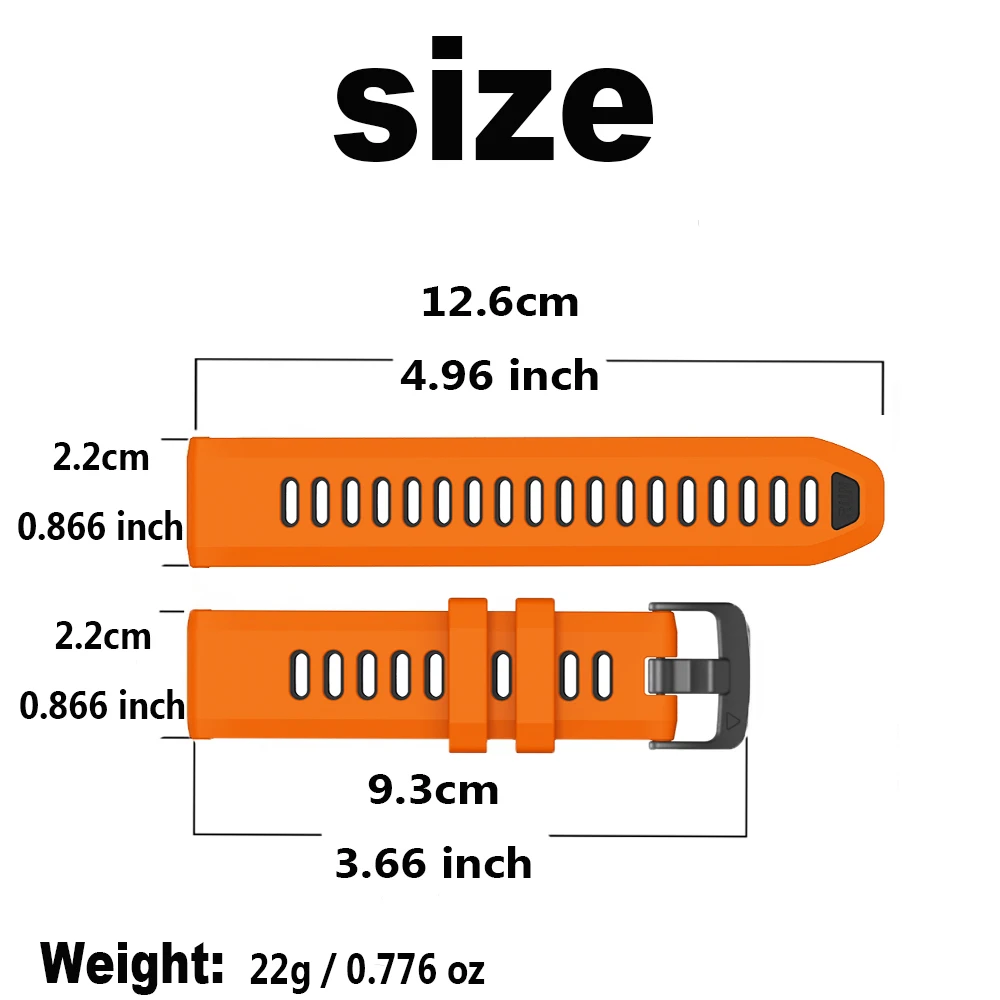 22 مللي متر حزام سيليكون رسمي للغارمين Forerunner 970 965 955 945 سوار معصم رياضي قابل للتنفس بلونين لـ Forerunner935 Correa
