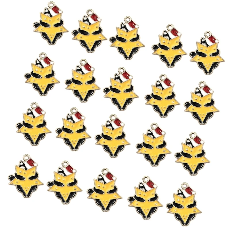 Pack of 20 Christmas Jewelry Charm Enamel Cats Pendants for Keychain Crafting