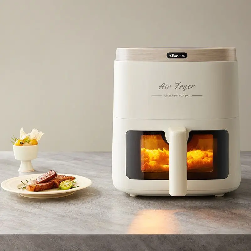 مقلاة هوائية كهربائية متعددة الوظائف مقلاة هوائية منزلية جديدة ذات سعة كبيرة فرن كهربائي 6 لتر مرئي متكامل