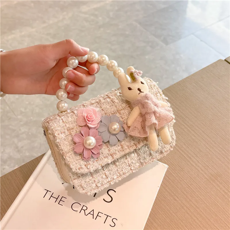 

Girl Princess Kids Messenger Bag Cute Flower Linen Crossbody Bags for Girls Rabbit Hand Bags Toddler Purses and Handbags Gift