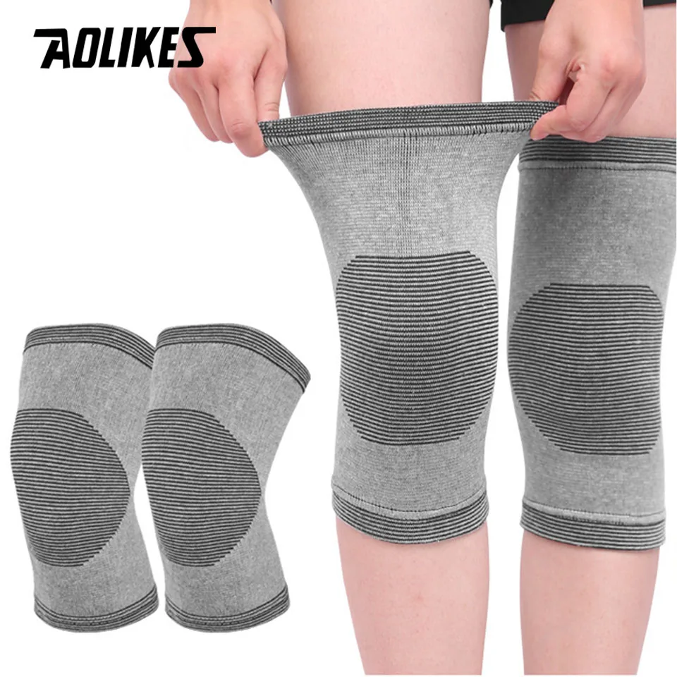 AOLIKES 1Pair Elasticated Knee Pads Knee Support Brace Leg Arthritis Injury GYM Sleeve Elasticated Bandage Ankle Brace Support