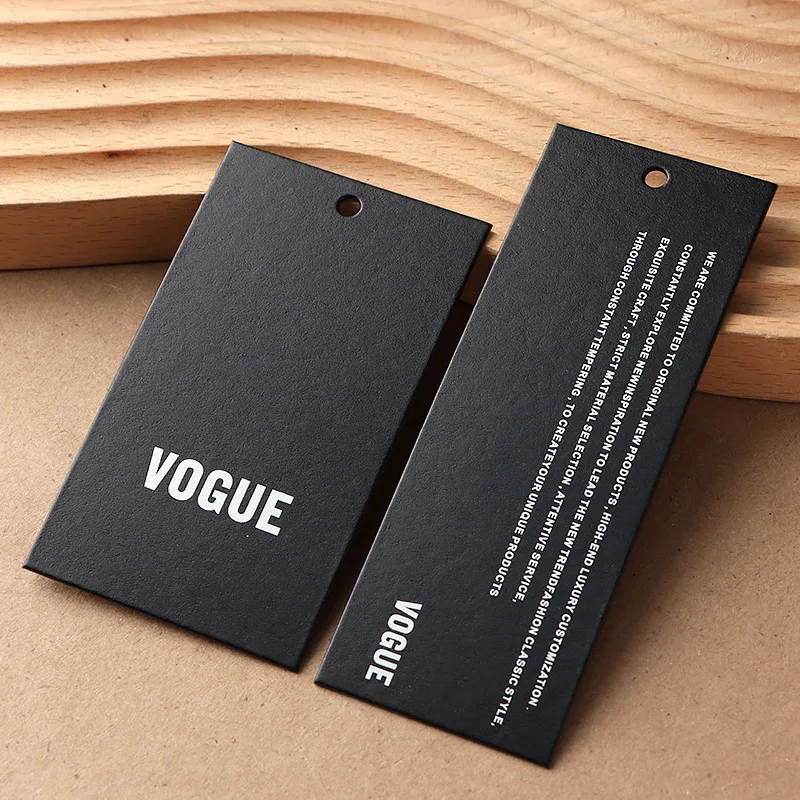 Personalized Printed Garment Swing Tags Luxury Matte Paper Matte Thick Paper Clothing Hangtags with String for Clothing