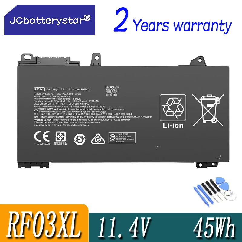 

JC New RF03XL Laptop Battery For HP ZHAN 66 Pro 15 G3 14 G2 ProBook 430 440 445 450 455 G6 HSN-Q15C Q16 Q17 Q25 RE03XL OB1Q