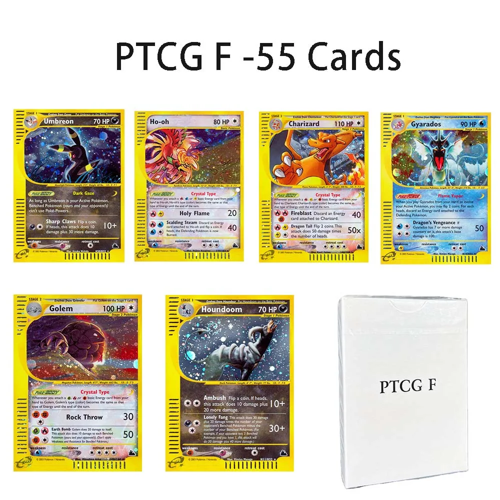 PTCG F Proxy Card Base Set include vaporeon gyarados ho-oh Holographic Trading Cards Game Proxy Cards Full Set  Toys Gifts