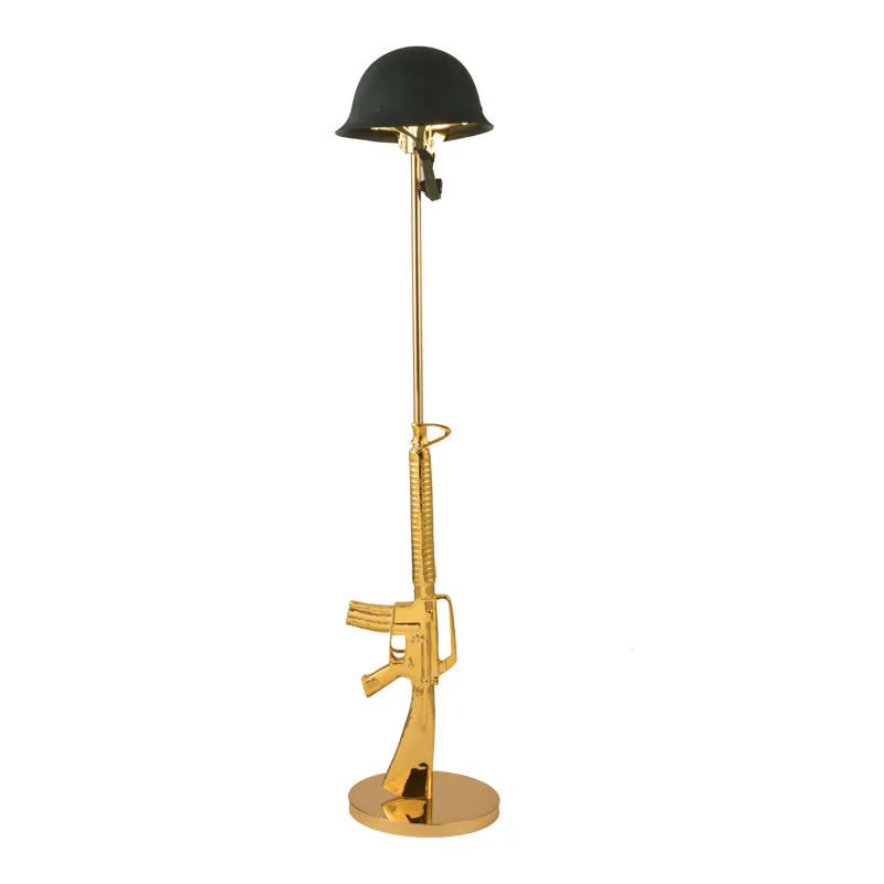 Hatpeaked Cap Casquette Modern Pistol Creative Living Room Study Table Lamp Retro Bedroom AK47 Long Gun Bedside Desk Lamp