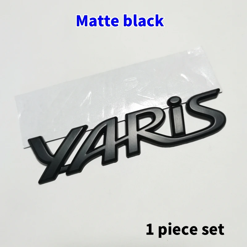 3D ABS Yaris Logo Emblem Badge Matte black Chrome Plated Trunk Letter Sticker For Toyota Yaris Car Exterior Decor Accessories view 2