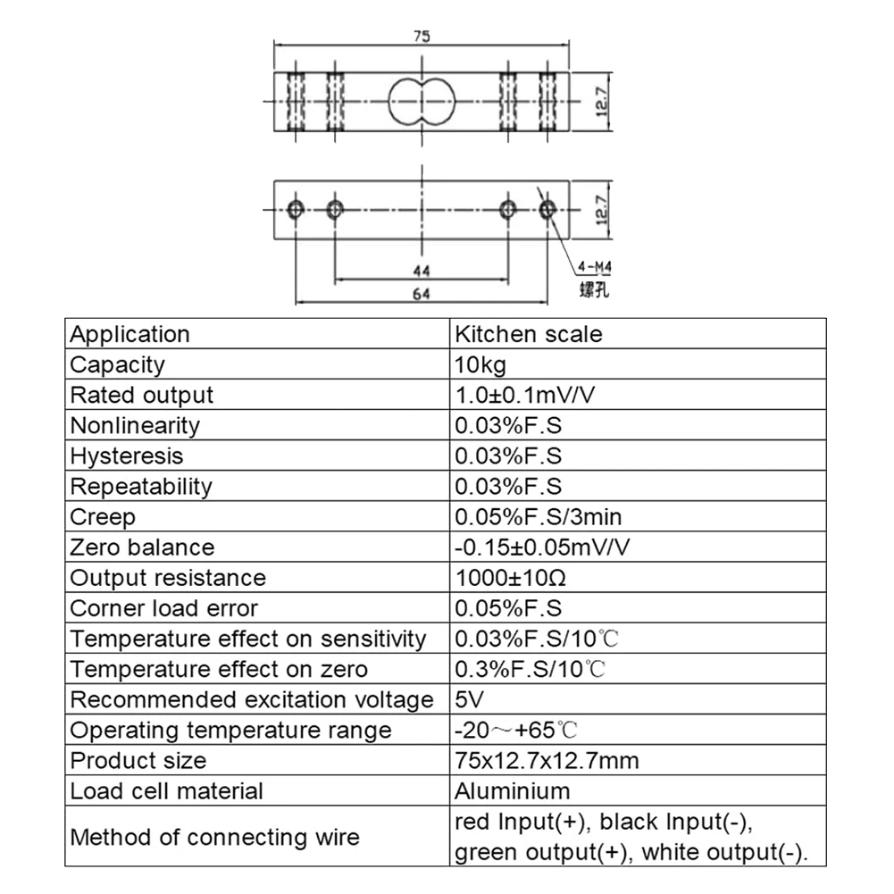 A19E-2 Sets Digital Load Cell Weight Sensor Electronic Kitchen Scale + HX711 Weighing AD Module (10Kg)