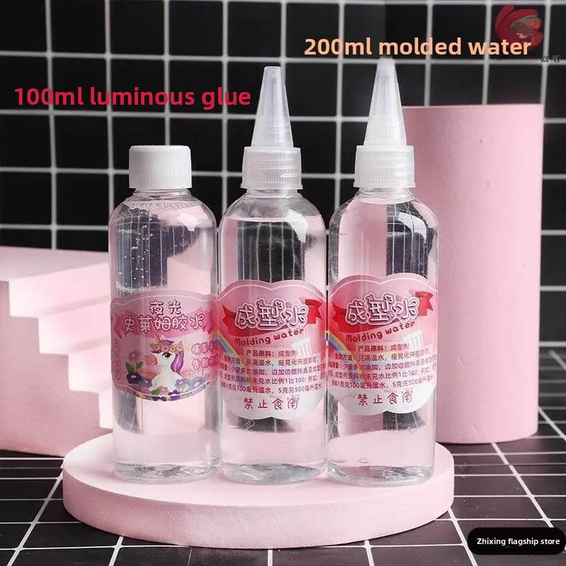 Pegamento de burbujas de limo Hada un agua, arcilla líquida mágica, sustituto de agua de Borax, juego de juguetes para mascotas de mano Anti Sti Universal