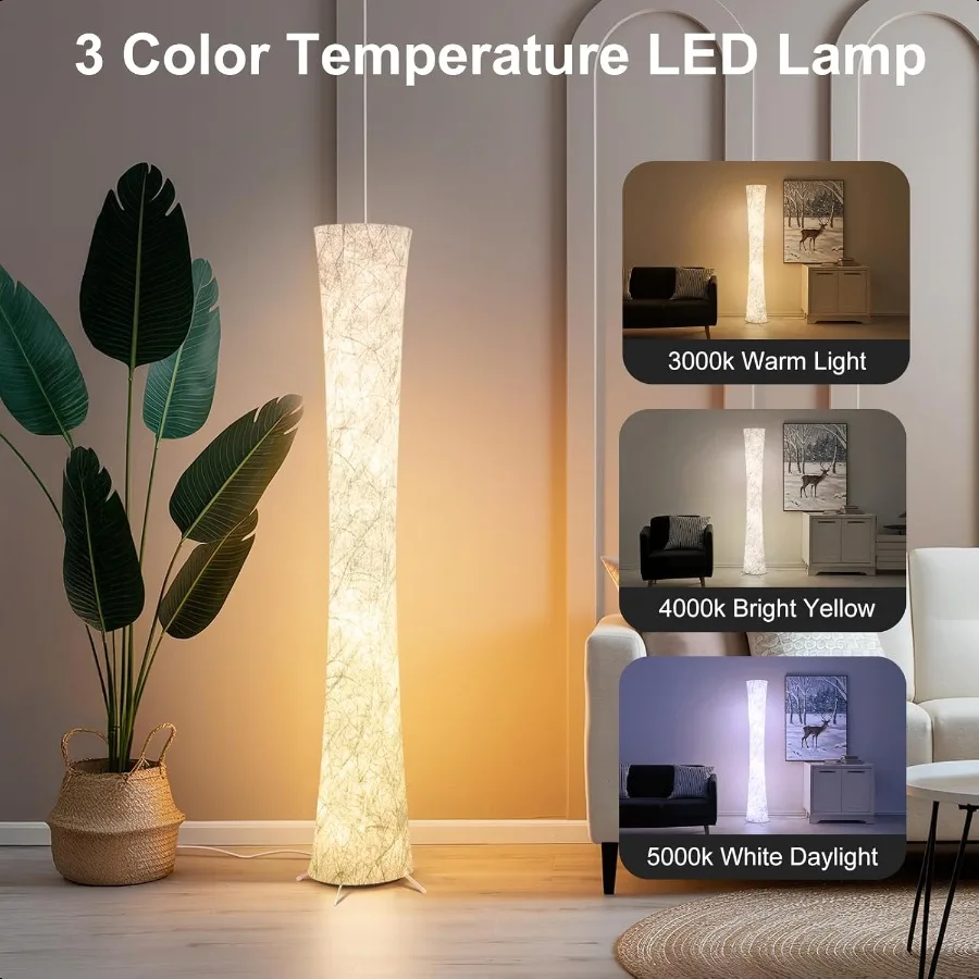 Lampada da terra 61'' Lampada angolare LED RGB intelligente con sincronizzazione musicale e 16 milioni di colori fai-da-te 3 temperature di colore APP telecomando Colo