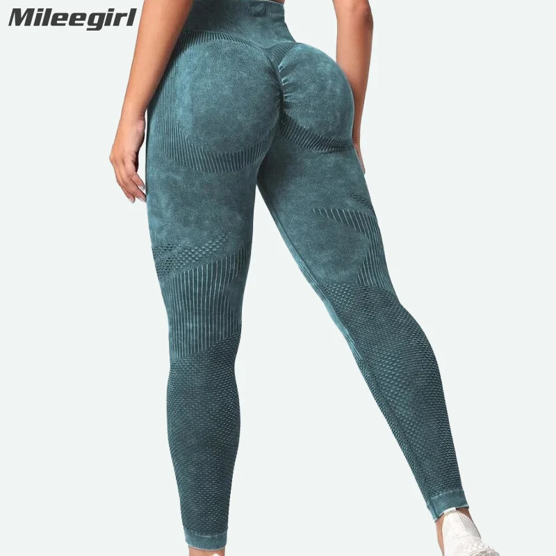 Mileegirl Seamless Sports Pants for Wommen,Hip Lifting Leggings High Waist Gym Fitness Tights Hollow-Out Workout Running Pants