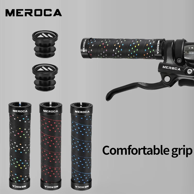 

MEROCA 22.2mm Locking Anti - slip MTB Grips: Multiple Colors with Dust Plugs for Mountain Bikes