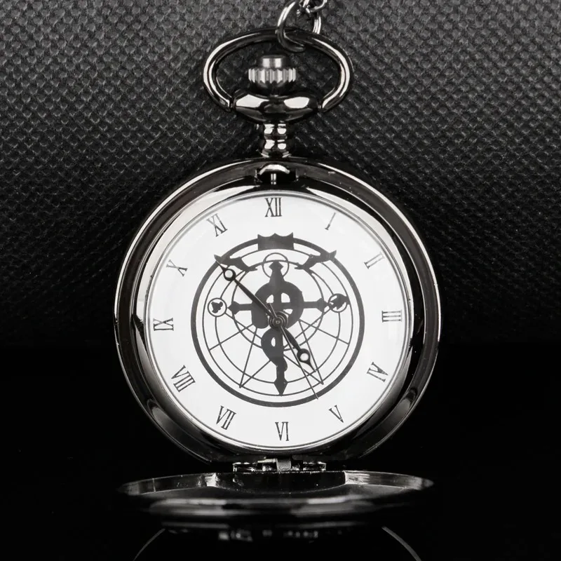 Full Metal Alchemist Steampunk Pocket Watch Antique Vintage Quartz Chain Clock Pendant Jewelry Timepiece Gift for Women Men