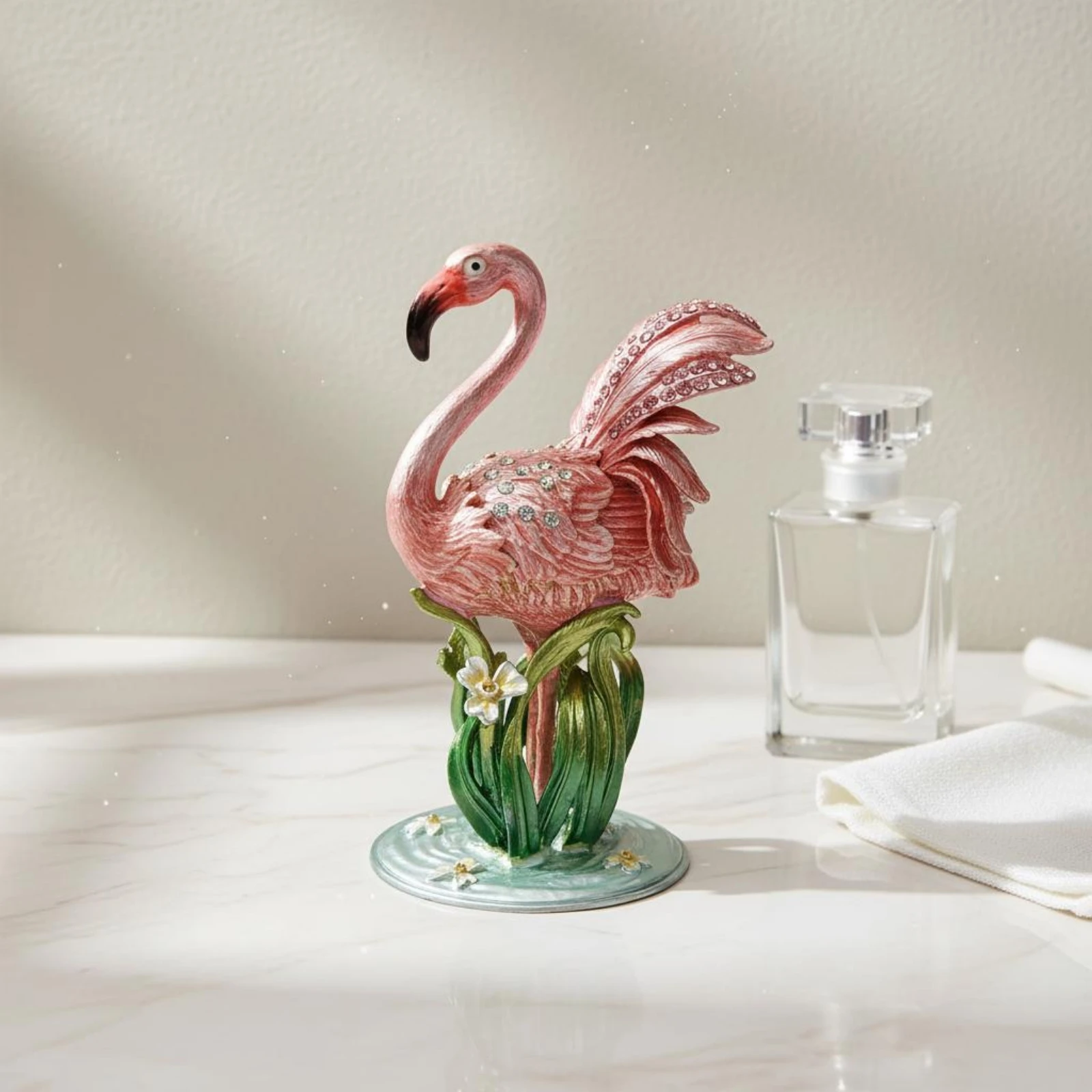 Metalen Flamingo Sieradendoosj - Home Decor Design Ideas recensie en prijs