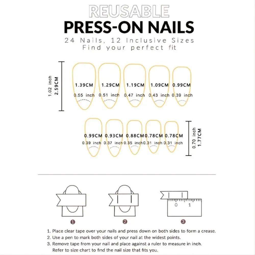 Faux ongles longs en amande à pression française, poignées de manucure bricolage, bouts d'ongles amovibles, ligne ondulée dorée, marron élégante, N64.Fake N64.N64.N64.DIY, 24 pièces