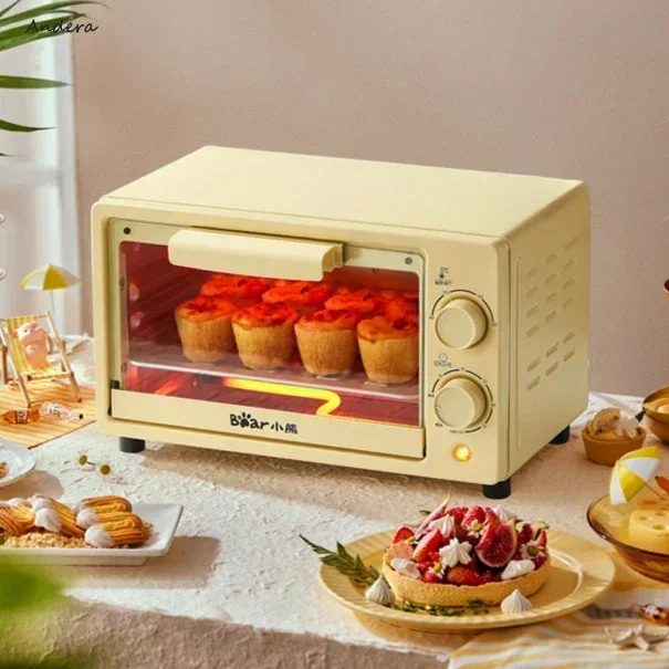 Mini horno eléctrico doméstico de 10 litros: multifuncional completamente automático para hornear pasteles y pan freidora de aire