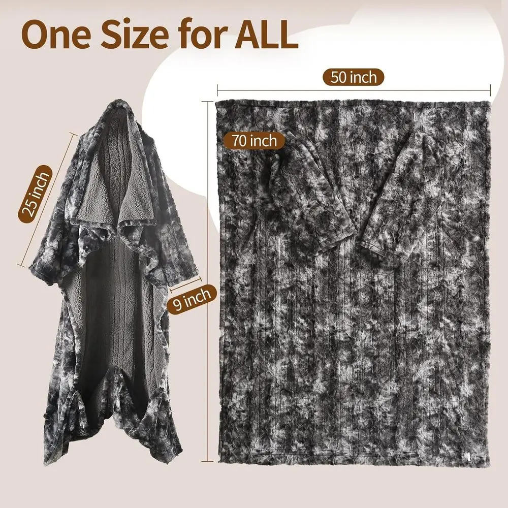 بطانية كهربائية من الفرو الصناعي مقاس 50 × 70 مع جيوب للقدم والأكمام، 6 إعدادات للحرارة، إيقاف تلقائي، قابلة للغسل في الغسالة، شهادة ETL