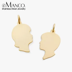 eManco Stainless Steel Girl's headshot DIY Charm Pendant Wholesale Geometry Jewelry Findings Necklace Making Top Quality