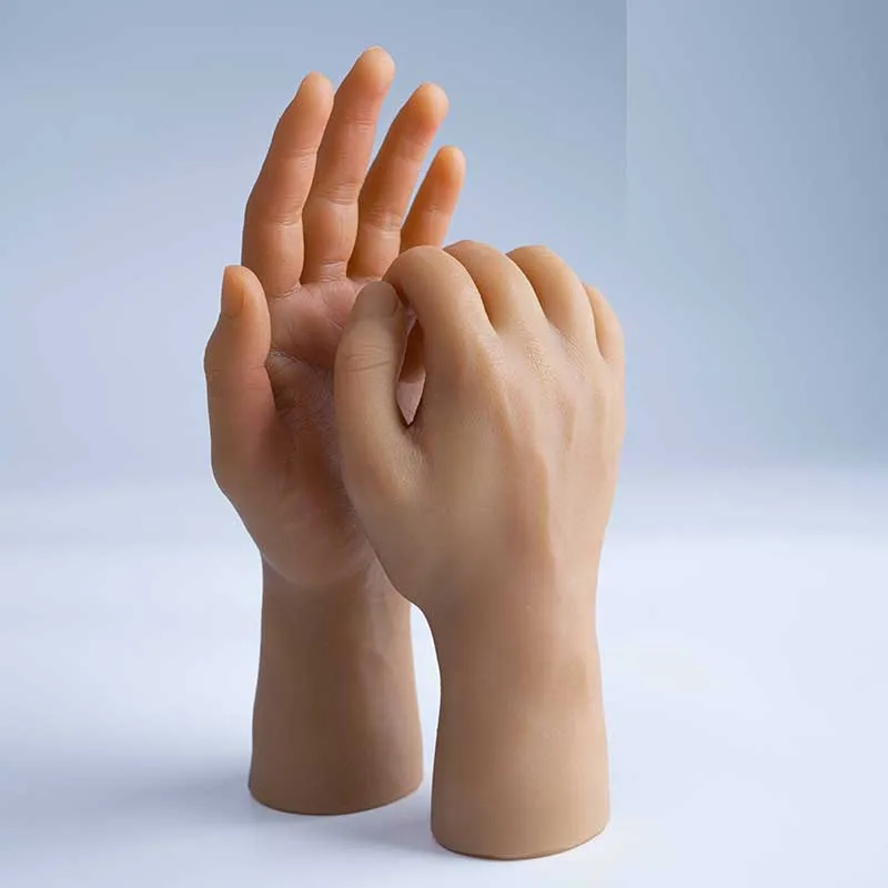 Lebensechte hohe Simulation realistische männliche Hand Modell gefälschte Nail Art Uhr Display Maniküre Malerei Mann Hände