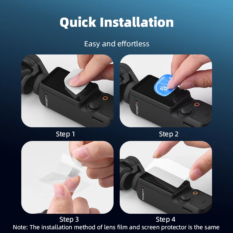 BRDRC Displayschutzfolie für DJI Osmo Pocket 4 3 Zubehör HD Gehärtetes Glas Objektivschutzfolie – Detail 9