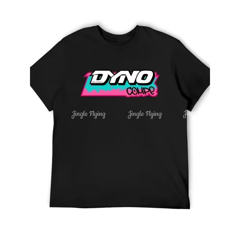Camiseta gráfica vintage BMX para hombre, camiseta informal de algodón, diseño Dyno Coule, manga corta, cuello redondo, negra con geométricos coloridos