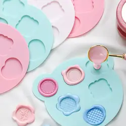 Wax Seal Stamp Silicone Mold Pad Fire Paint Mats Sealing Stamps Fixed Shapes Cavity Wax Sealing Mat Envelope Invitation Tools