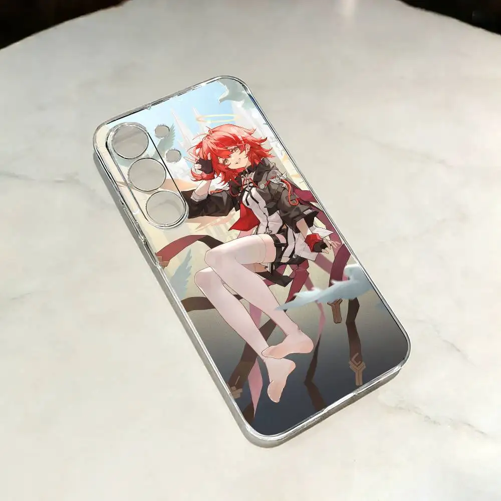 E-Exusiai Arknights  Phone Case For Samsung S25,24,23,22,21,20,30,Ultra,Plus,Fe,Lite Transparent Cover