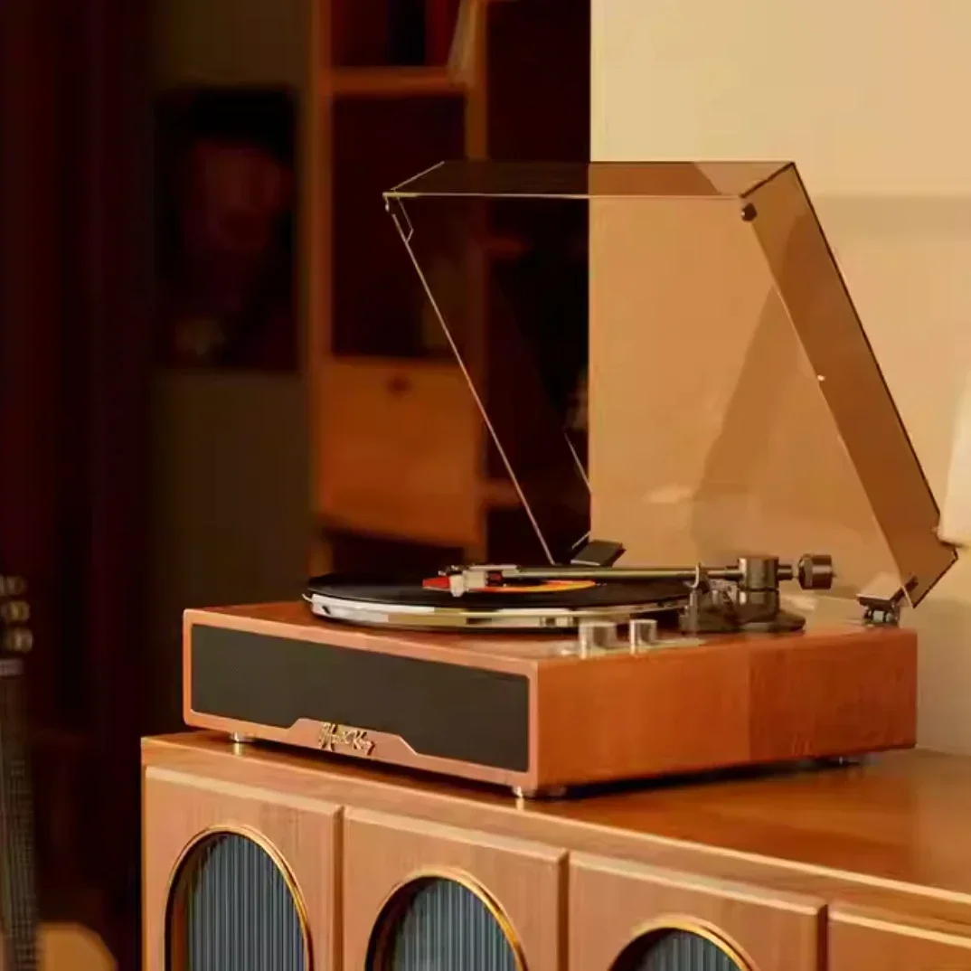 2025 Giradischi in vinile retrò vintage con sistemi stereo BT e AUX Giradischi audio domestico Altoparlanti Stile vintage retrò