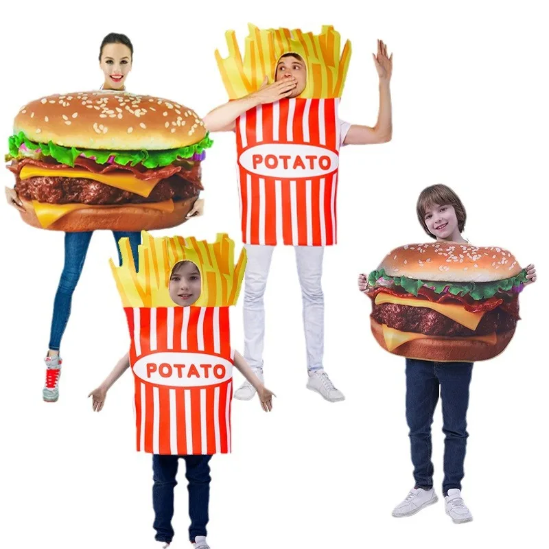 Accessoires de spectacle de frites pour adultes, Costume d'halloween, bal de mascarade, Cosplay, plante de rôle, Costume culturel de restauration rapide