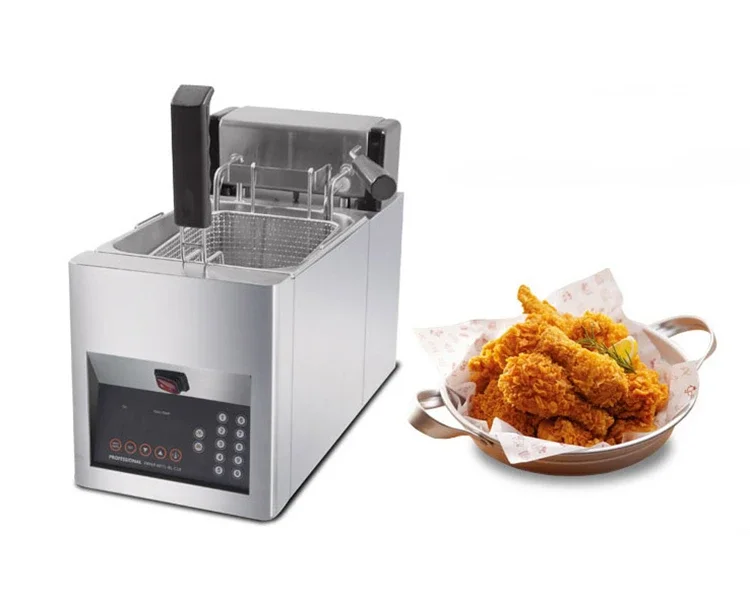 Commercial Countertop Single cylinder Stainless Steel Electric Deep Fryer 8L Automatic Lift-up Electric Fryer Fried Machine