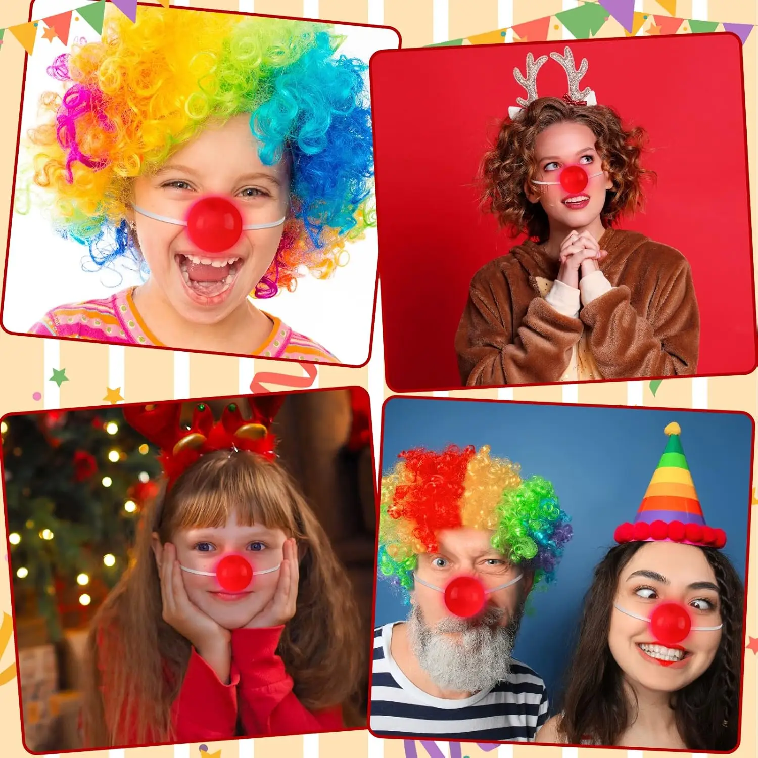 1/2/4 قطعة من البلاستيك المتوهج الأنف الأحمر تضيء أنوف المهرج فستان الدعائم لوازم أداء المرحلة لعيد الهالوين #4