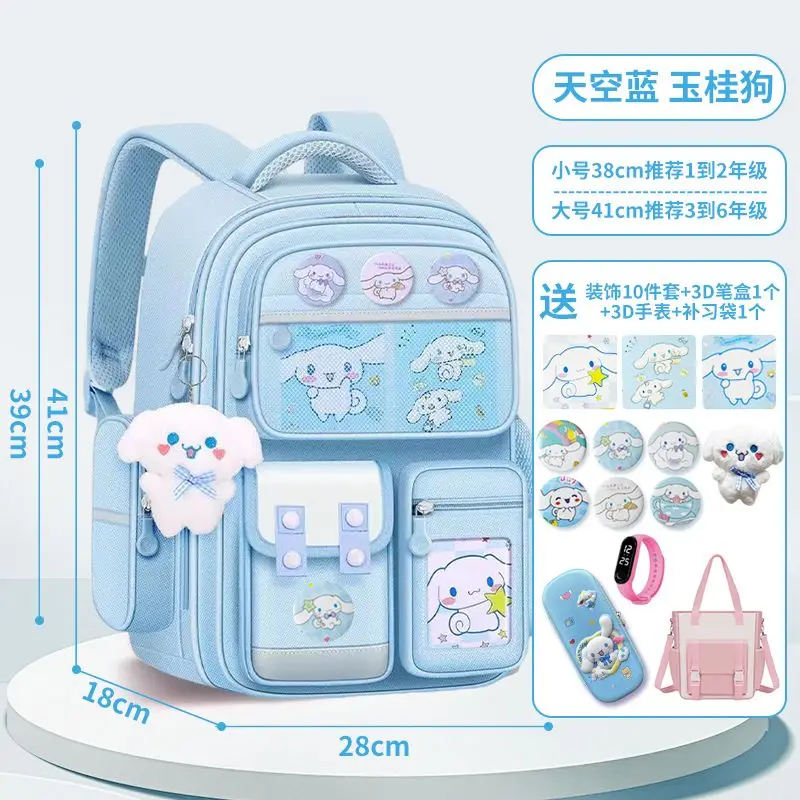 

Sanrioed My Melody Cinnamoroll Schoolbag Cartoon Kuromi Backpack Burden Reduction Lightweight High Capacity Kids School Supplies