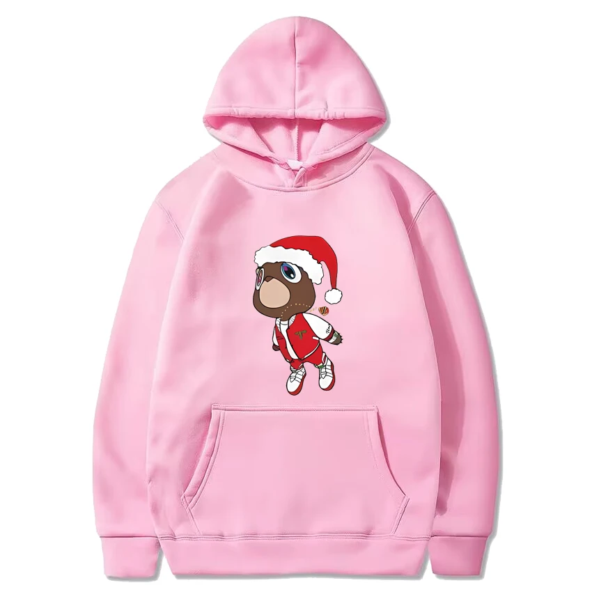 Kanye West Graduation Bear Christmas Hoodie Men Women Hip Hop Pullover Streetwear Fleece Unisex Long sleeve Hooded Sweatshirt