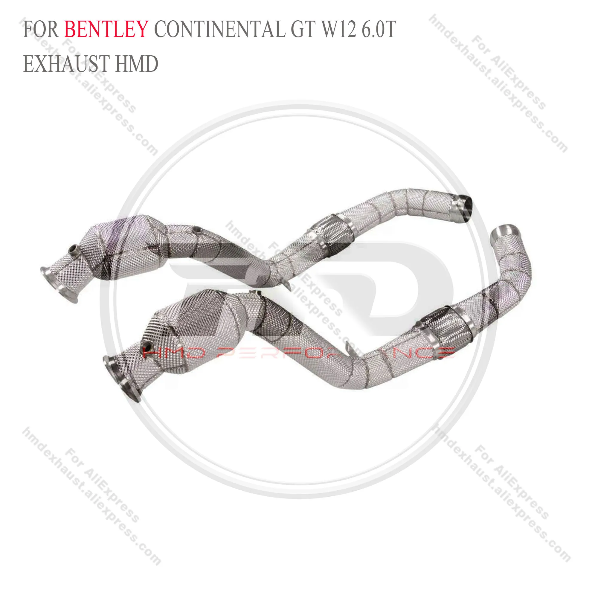 

HMD Stainless Steel Exhaust System Performance Downpipe for Bentley Continental GT W12 6.0T with Catalyst and Heat Shield