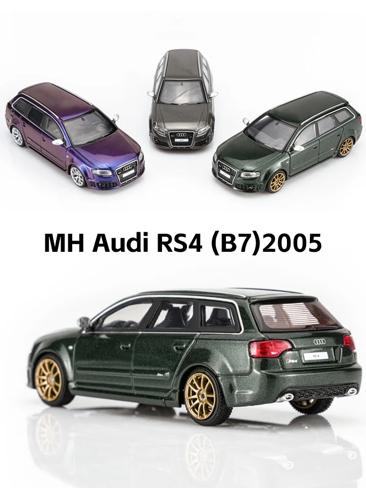 【Presale】MOTORHELIX 1/64 Audi RS4 B7 2005 Diecast Car Model, German Performance Wagon Alloy Collectible Gift