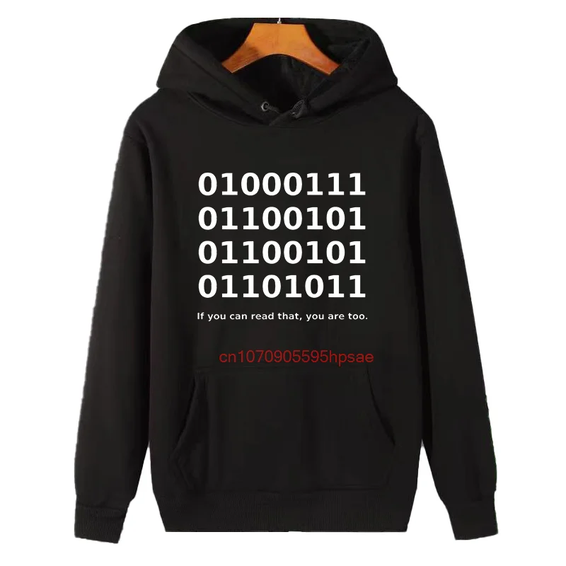 Programmer Geek Binary Graphic Hooded Sweatshirts Fashion Winter Essentials Hoodie Sweaters Thick Sweater Men's Sportswear