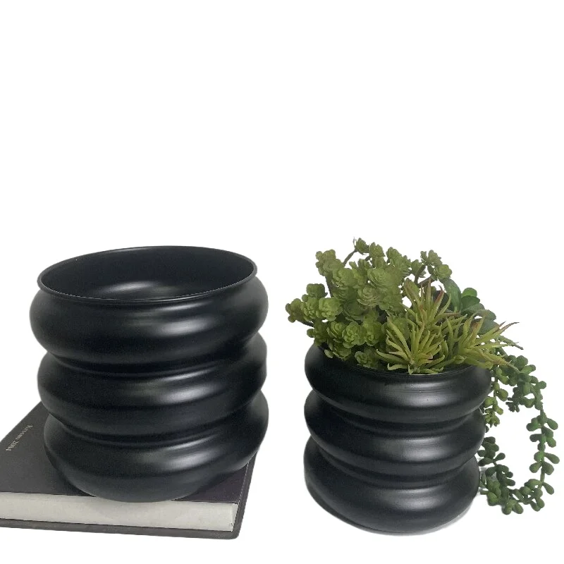 

Large Donut Shaped Iron Planter Indoor Succulent Plant Flower Pot