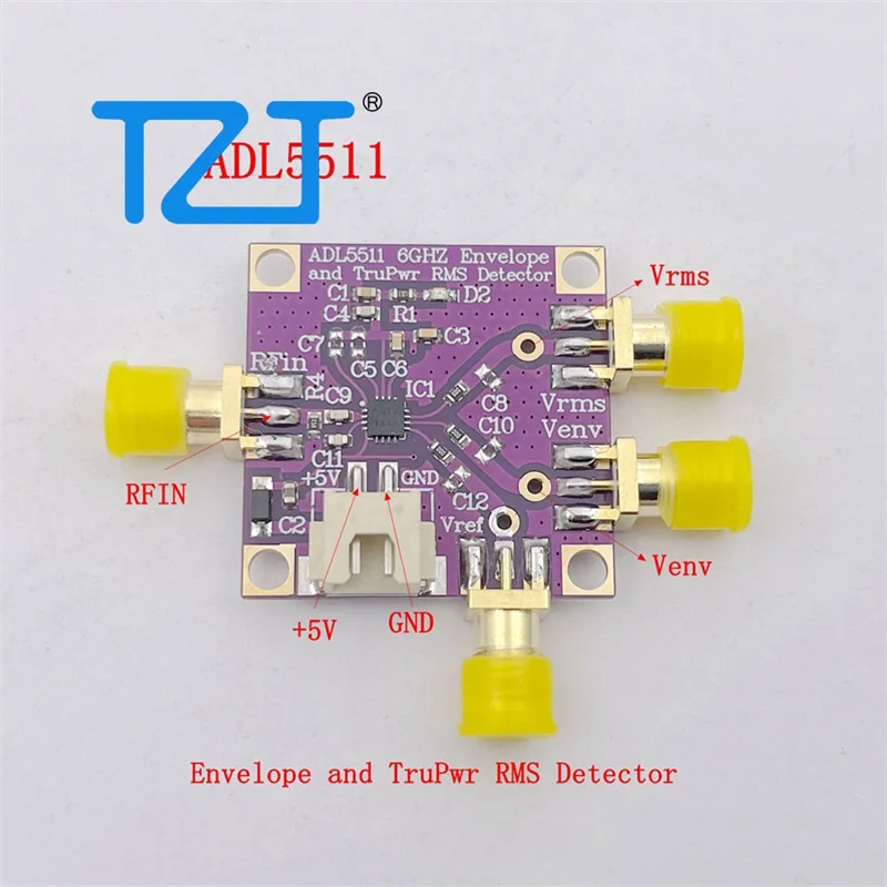 Конверт и TruPwr TZT ADL5511 6 ГГц Стандартный демодулятор 50 Ом RF аксессуар с гнездовым разъемом SMA