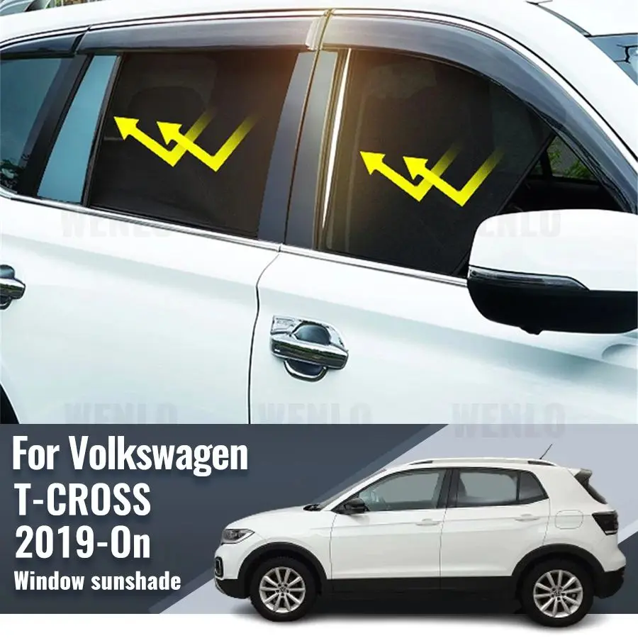 

For Volkswagen VW T-CROSS 2019-2024 TCROSS Car Sunshade Magnetic Front Rear Windshield Curtain Side Window Sun Shade Visor