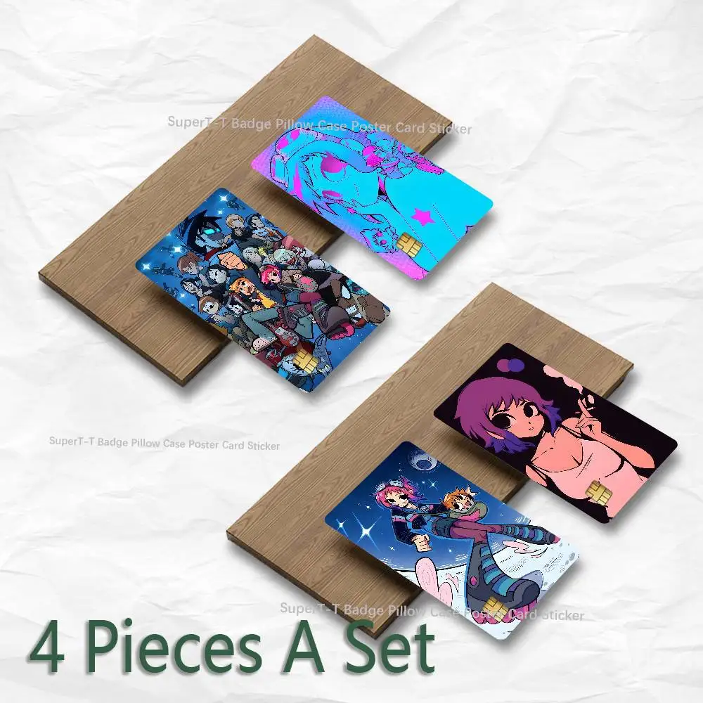 S-Scott Pilgrim Credit Card Skin Stickers for VISA JCB Mastercard and Other IC Bank Card Decoration Protect