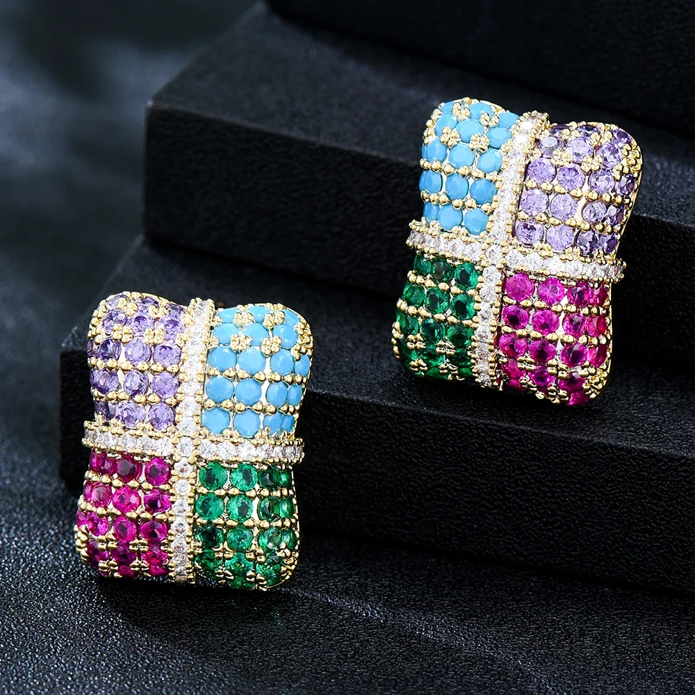 

Soramoore оригинальные роскошные квадратные серьги для женщин свадебный подарок бренд нежные предметы с фианитом с бесплатной доставкой высокое качество