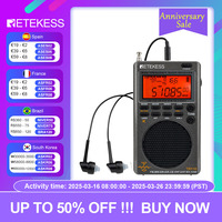 Retekess TR110 Radio FM Receiver Portable SSB Shortwave Radios AM FM All Waves Band CB AIR Band Ham Radio SW MW LSB VHF UHF