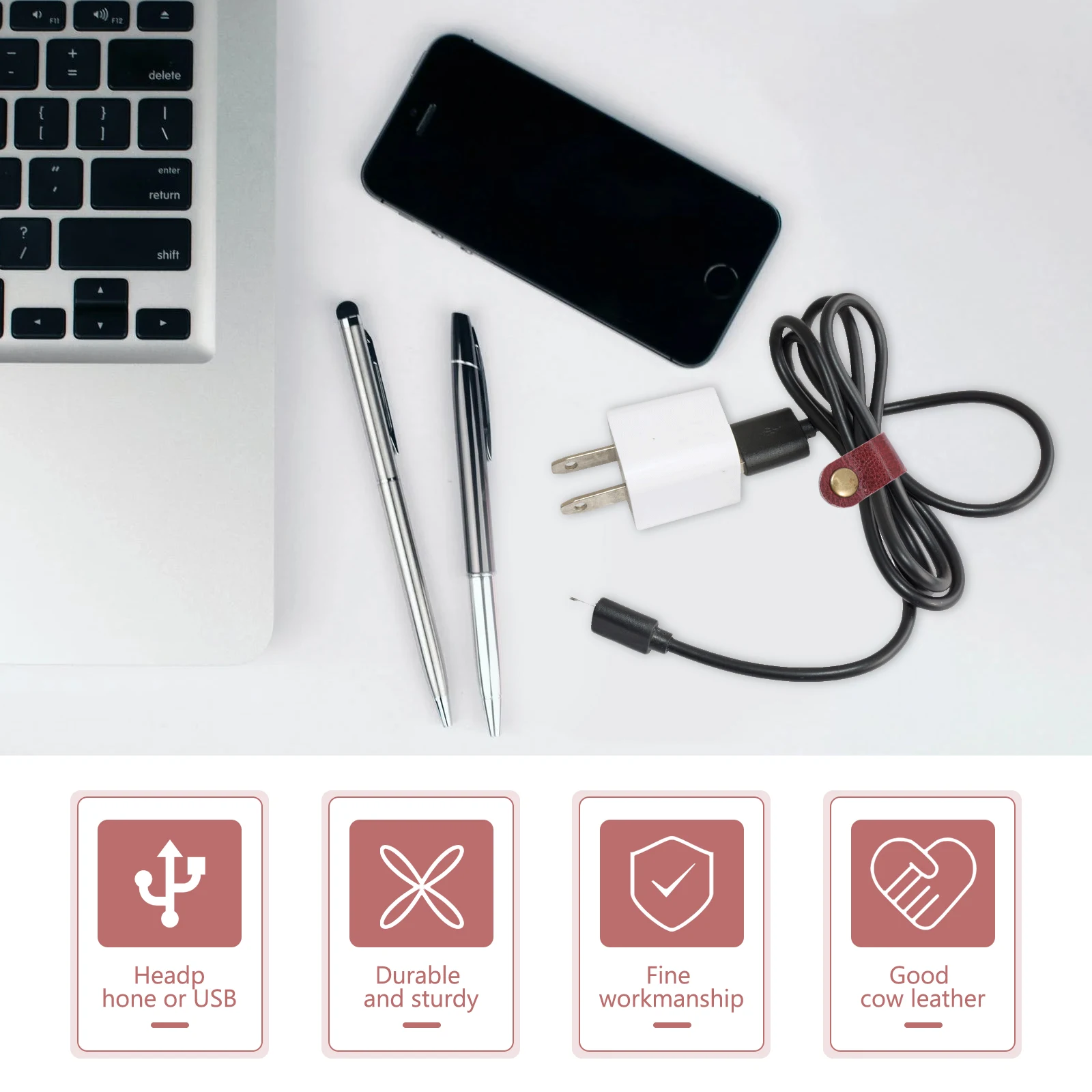 

24 Pcs Tie Wire Organizers Cords Headphone Holder Desk Cow Winders USB Keepers Usb Cable Tie Keepers Storage