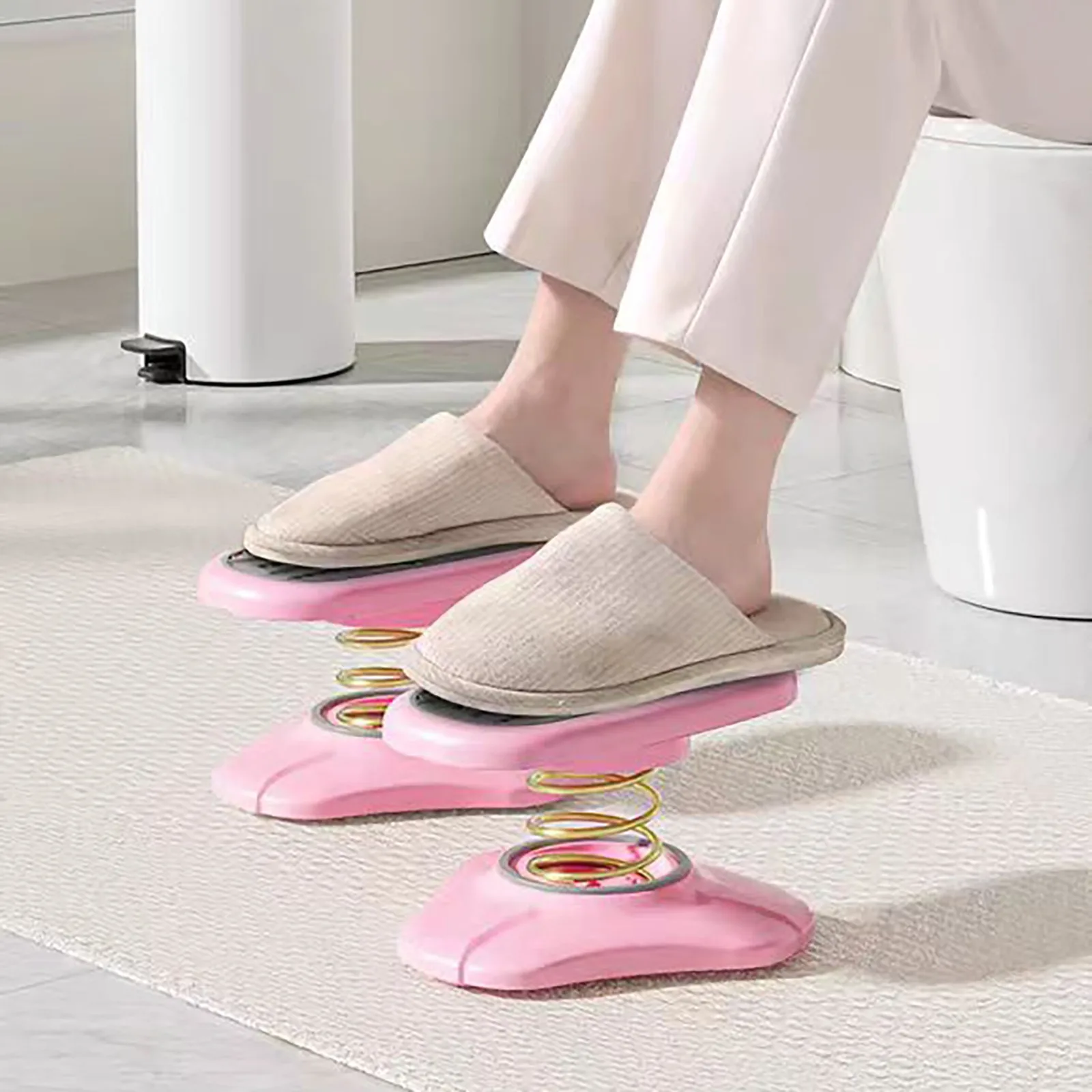 Spring Foot Stool 35° Angle Bath Mat Multifunctional Comfortable Support Pedal Adjustable Foot Holder Anti-Slip Toilet Footstool