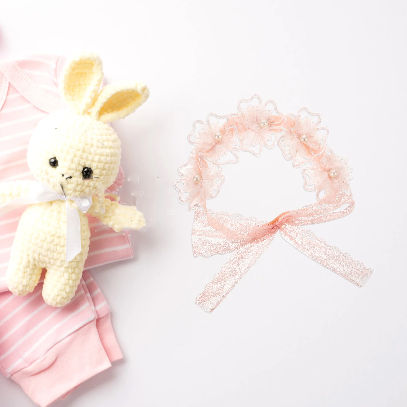 

Flower Headband for Baby Girl Delicate Lace Material Multi Functional Styling Easy to for Daily Wear and Events