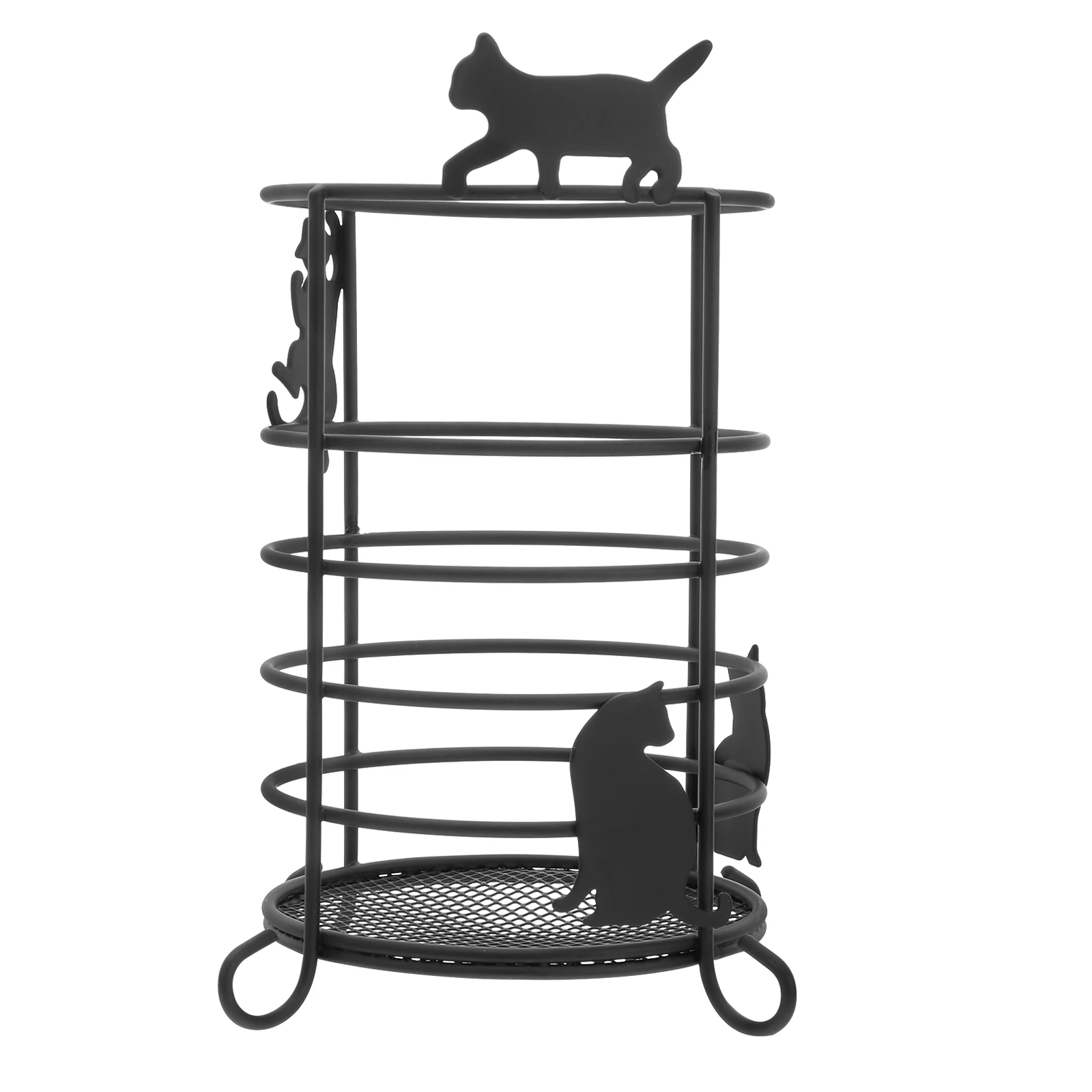 

Cat Shaped Pen Holder Chopsticks Organizer Iron Material Eco Friendly Kitchen Storage Box Black Color Smooth Surface