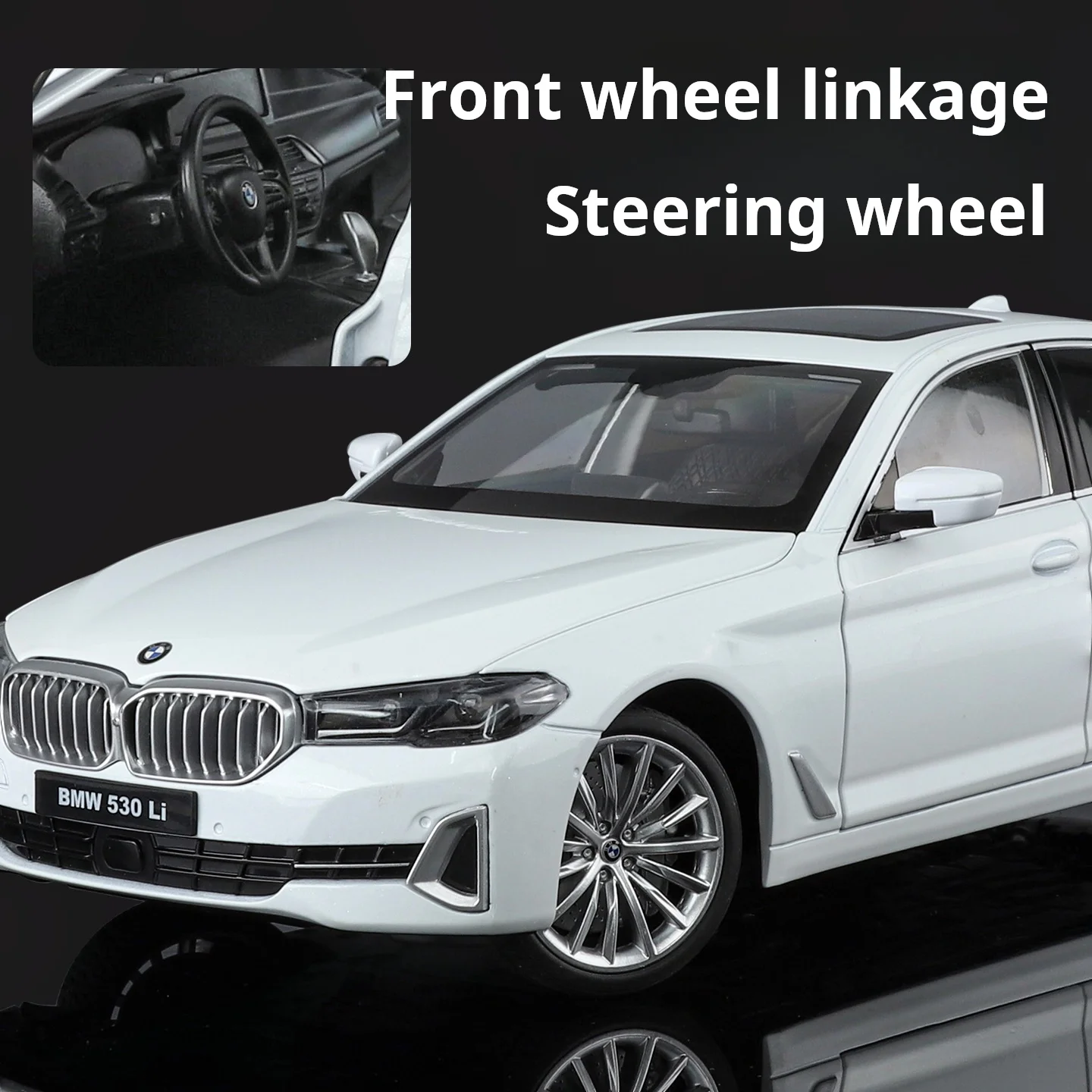 Modelo de coche fundido a presión BMW 560 a escala 18 oficialmente autorizado, juguete con sonido y luz, adornos coleccionables de regalo para niños