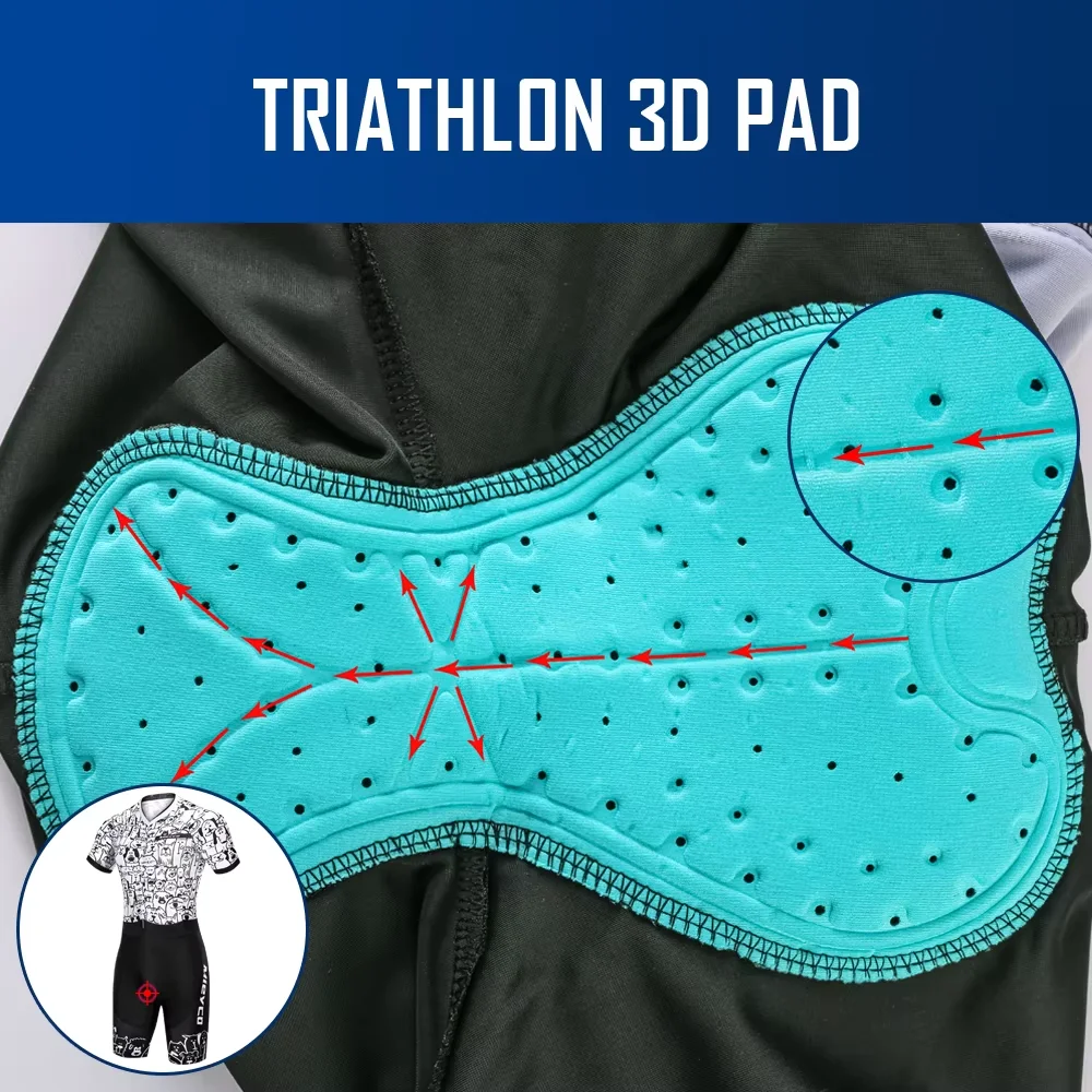 Men Women Short Sleeve Cycling Skinsuit Triathlon Suit Quick Dry Breathable Road Bike Racing Trisuit for Cycling Running view 6